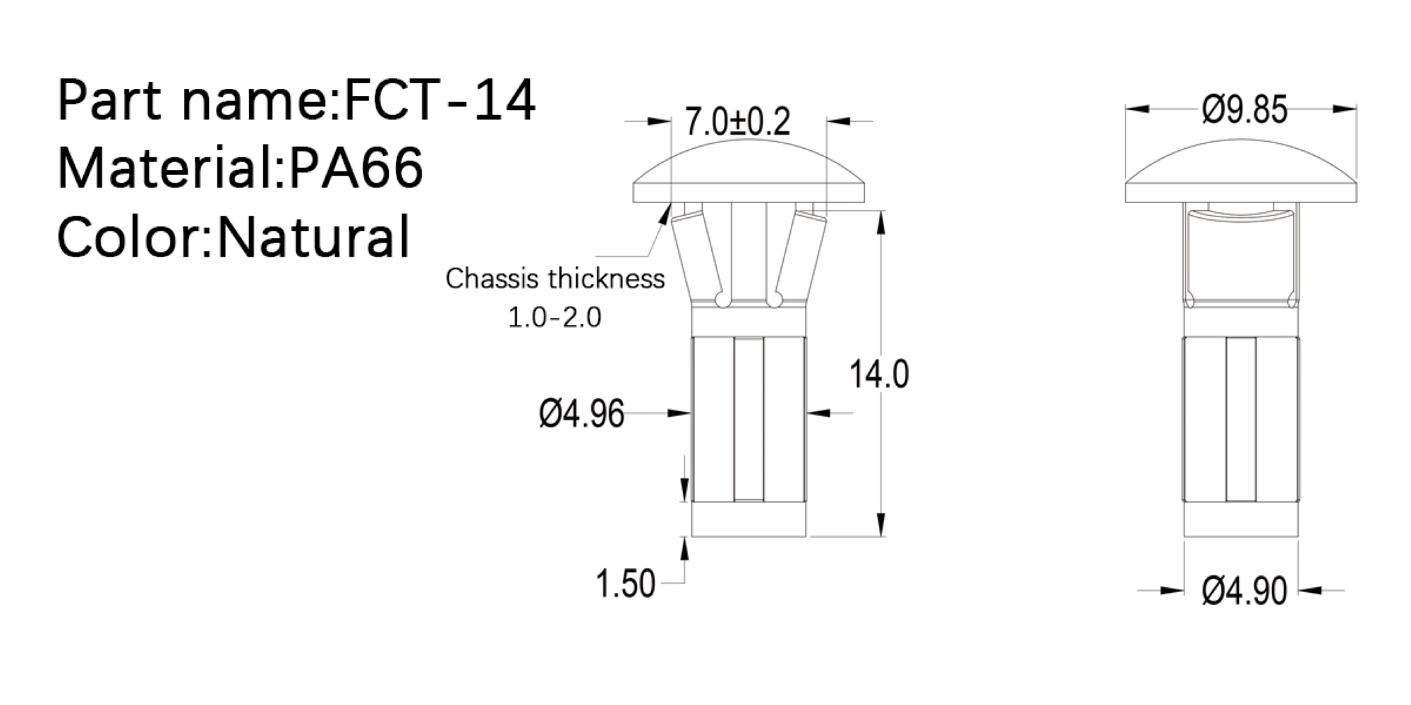  PCB Standoff FCT-14